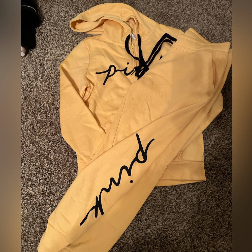 PINK (yellow) matching jacket and joggers set